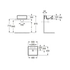 Diverta Ceramic Semi Recessed 500mm Countertop Basin - 1 Tap Hole