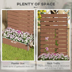 Raised Garden Bed with Trellis for Climbing Plants, Planter Box with Self Draining Gap, Freestanding Trellis Planter for Outdoor, Patio, Deck, 35.75" x 15" x 70.75", Light Brown