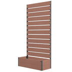 Raised Garden Bed with Trellis for Climbing Plants, Planter Box with Self Draining Gap, Freestanding Trellis Planter for Outdoor, Patio, Deck, 35.75" x 15" x 70.75", Light Brown
