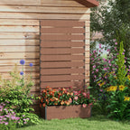 Raised Garden Bed with Trellis for Climbing Plants, Planter Box with Self Draining Gap, Freestanding Trellis Planter for Outdoor, Patio, Deck, 35.75" x 15" x 70.75", Light Brown