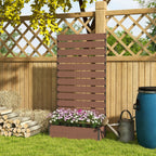 Raised Garden Bed with Trellis for Climbing Plants, Planter Box with Self Draining Gap, Freestanding Trellis Planter for Outdoor, Patio, Deck, 35.75" x 15" x 70.75", Light Brown