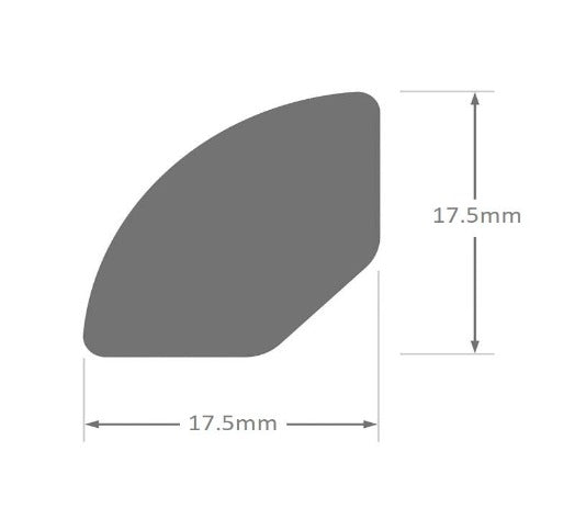 uPVC Plastic Quadrant Trim - Window/Tile Beading - 17.5mm