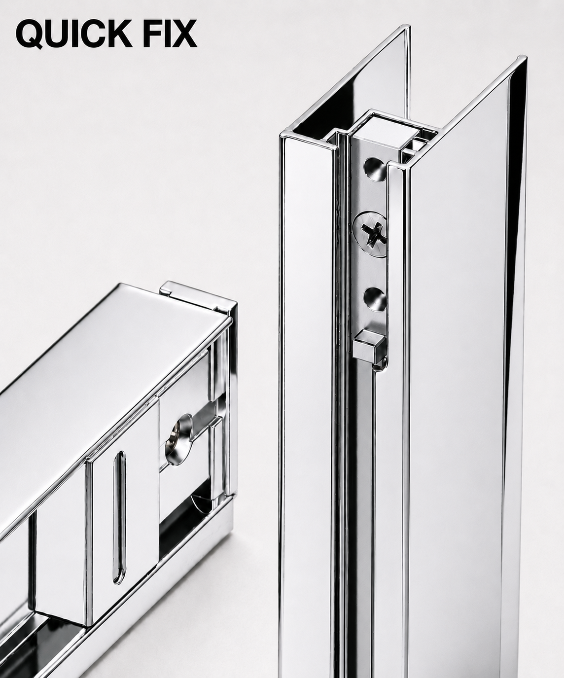 Solis 6mm Toughened Safety Glass Recessed Shower Sliding Door - Chrome
