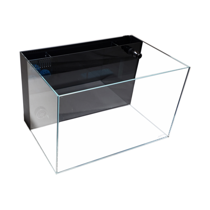 10 Gallon - CRYSTAL 45 Degree Low Iron Ultra Clear Aquarium with Built in Back Filter