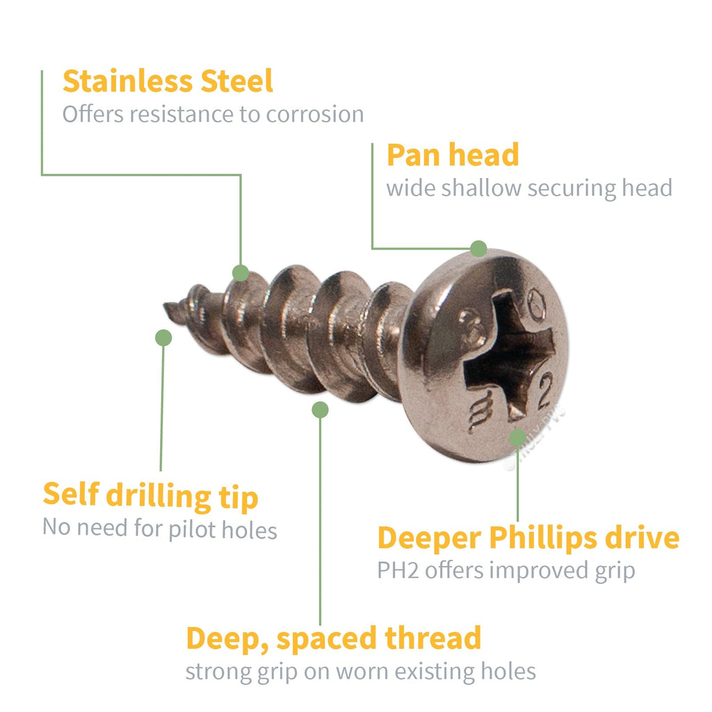 4.8mm x 16mm Window Repair Screws (25 Pack)