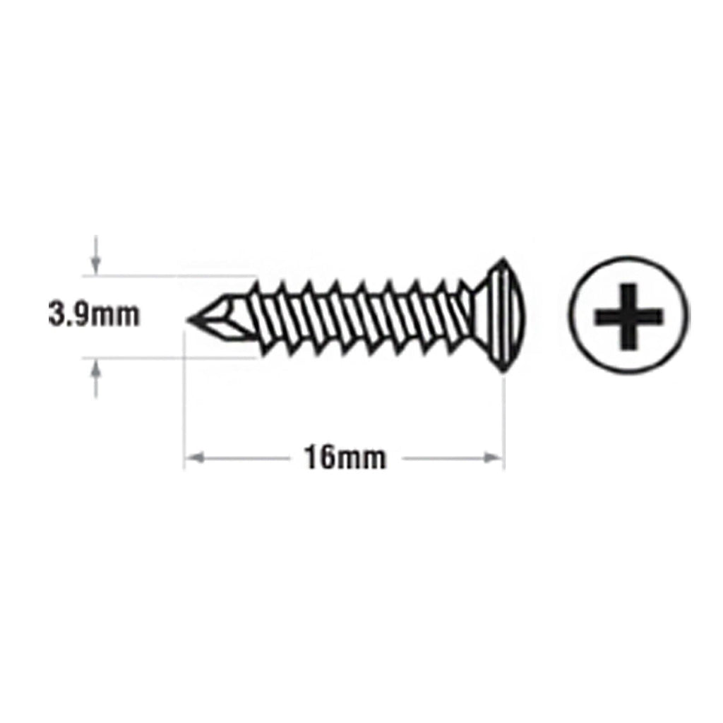 3.9mm x 16mm Self-Tapping Window Screws (25 Pack)