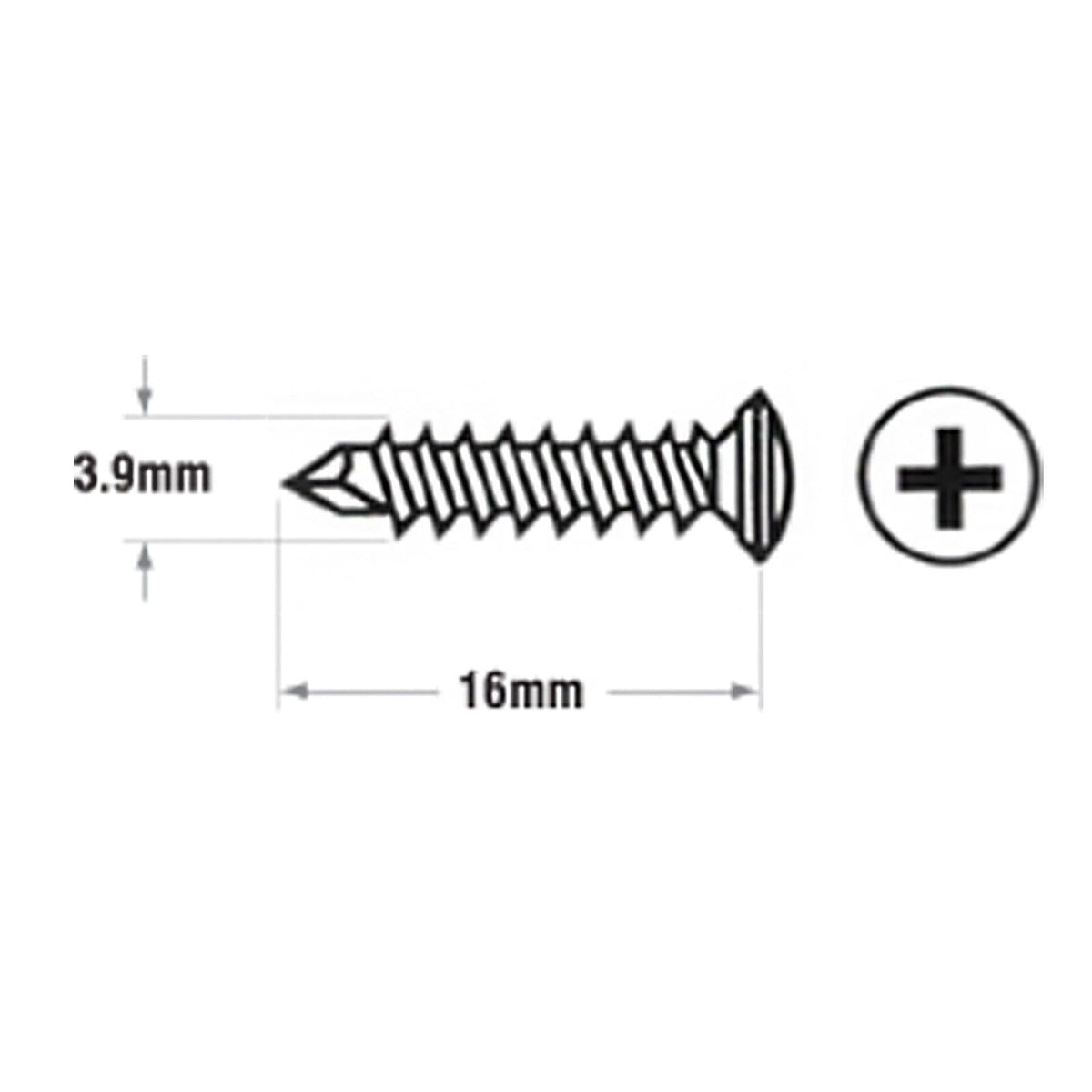 3.9mm x 16mm Self-Tapping Window Screws (25 Pack)