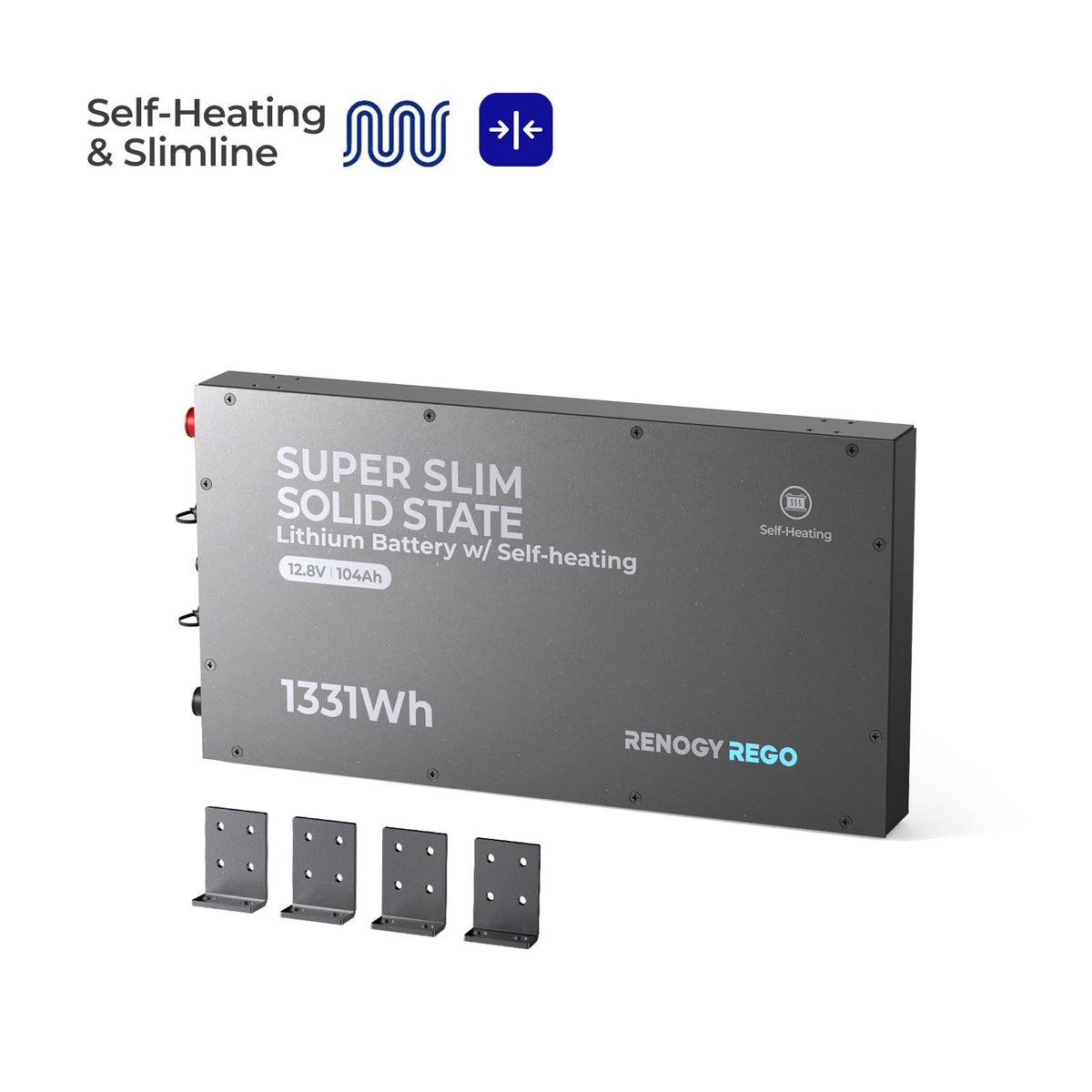 12V 104Ah Super Slim Lithium Iron Phosphate Battery | Rego Series
