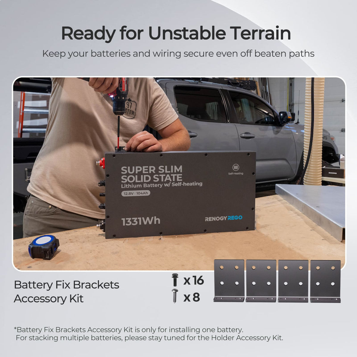 12V 104Ah Super Slim Lithium Iron Phosphate Battery | Rego Series