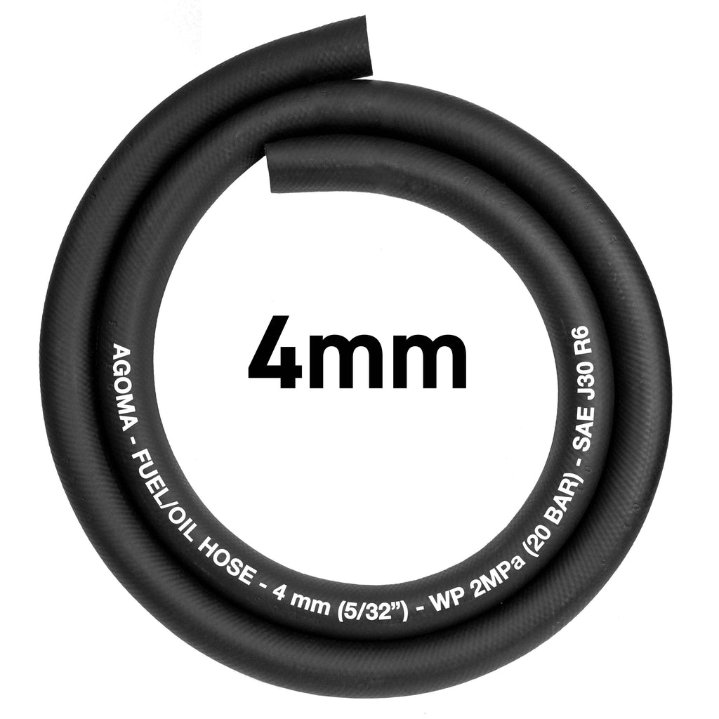Rubber 4mm Braided Fuel, Oil Hose SAE J30 R6