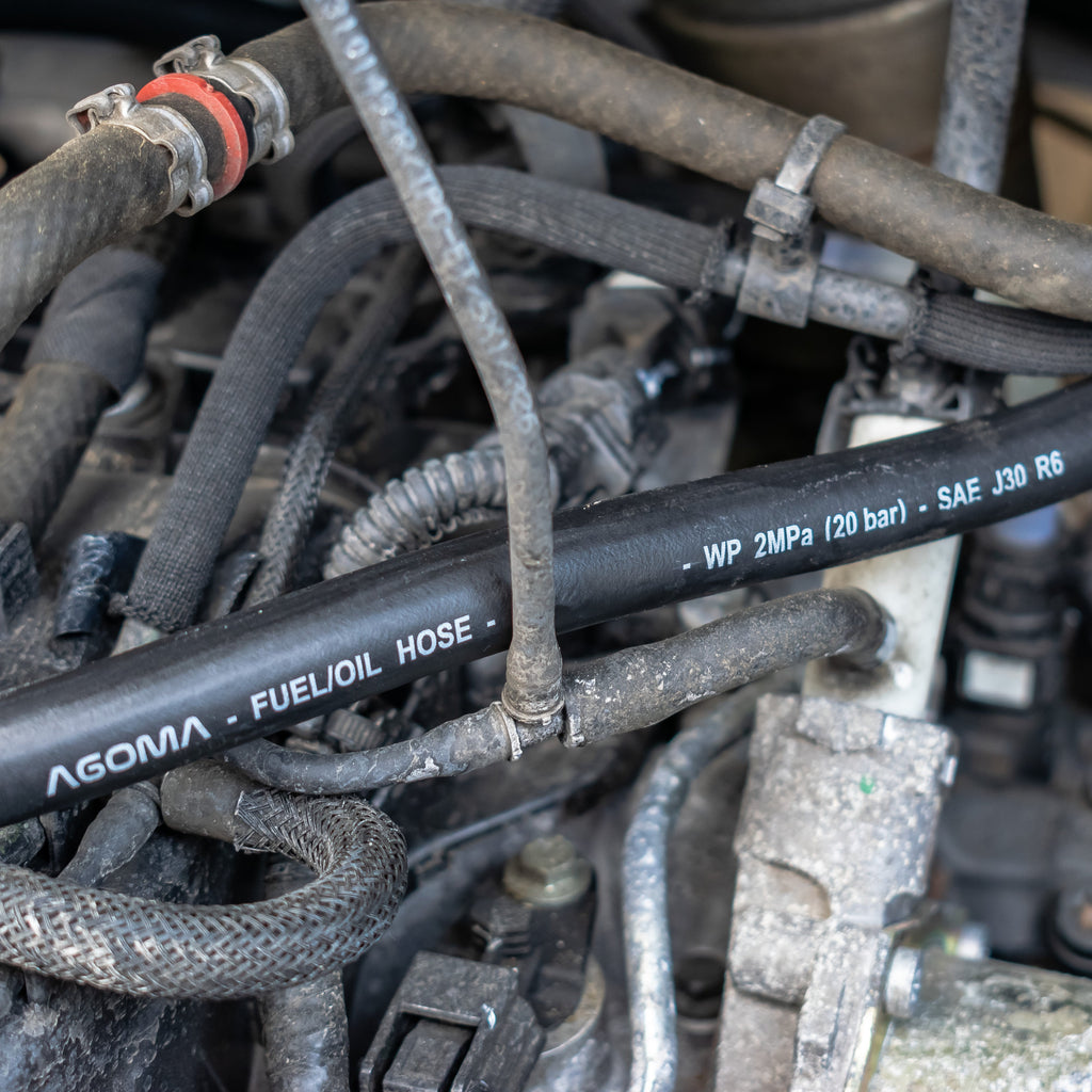Rubber 7mm Braided Fuel, Oil Hose SAE J30 R6