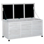 75 Gallon Wooden Deck Box with Weather-Resistant Finish, White