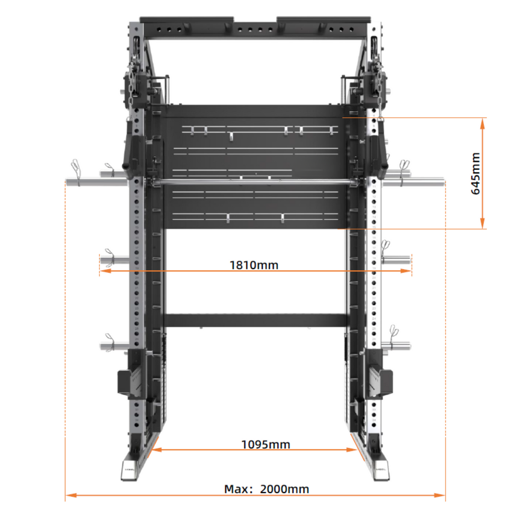 RMC GRAVIX Commercial RM7 Power Rack + Smith Machine Functional Trainer