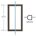 CRL 8" RM Series Flat Outside Surface/Round Tubing Inside Back-to-Back Pull Handle
