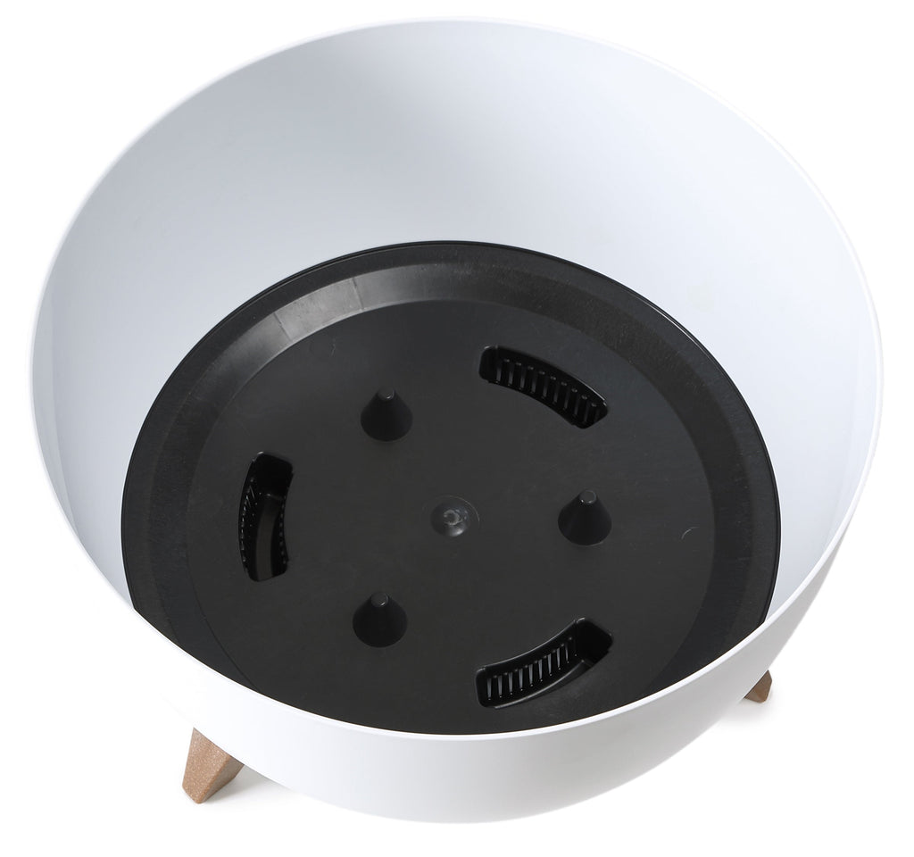 Roma Bowl Pot with Legs, Insert and Hole with Plug 240mm White