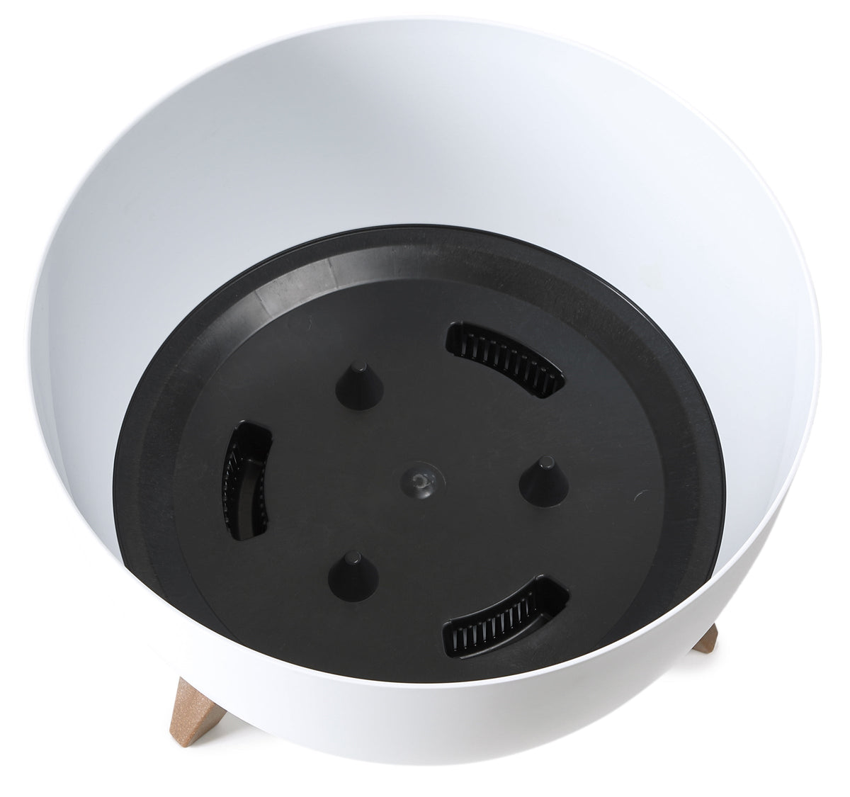 Roma Bowl Pot with Legs, Insert and Hole with Plug 240mm White