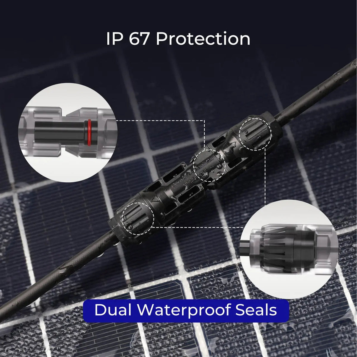 Solar Connectors Y Branch Parallel Adapter Cable MMF+FFM Pair