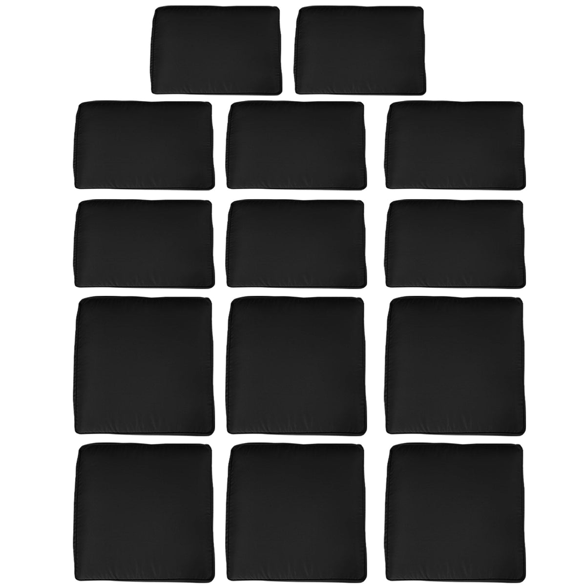 14pc Patio Rattan Sofa Set Cushion Cover Replacement Set, No Cushion Included, Black