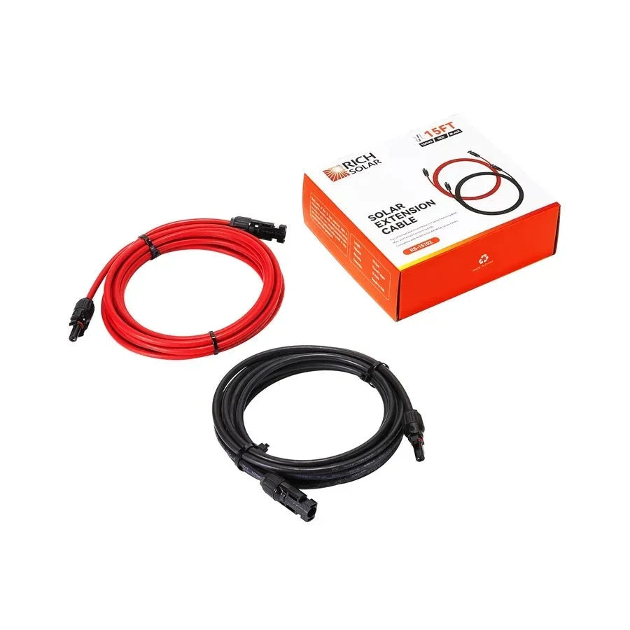 Rich Solar 10 Gauge (10AWG) 30 Feet Solar Panel Extension Cable Wire With Solar Connectors