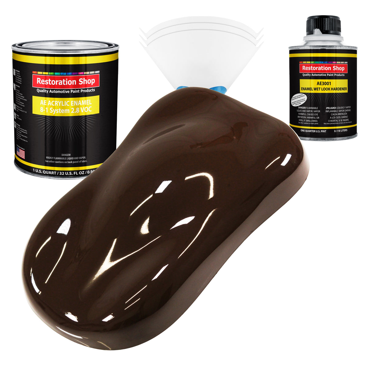 Dakota Brown Acrylic Enamel Auto Paint - Complete Quart Paint Kit - Professional Single Stage Automotive Car Truck Coating, 8:1 Mix Ratio 2.8 VOC