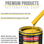 Sunshine Yellow Acrylic Enamel Auto Paint - Complete Gallon Paint Kit - Professional Single Stage Automotive Car Truck Coating, 8:1 Mix Ratio 2.8 VOC