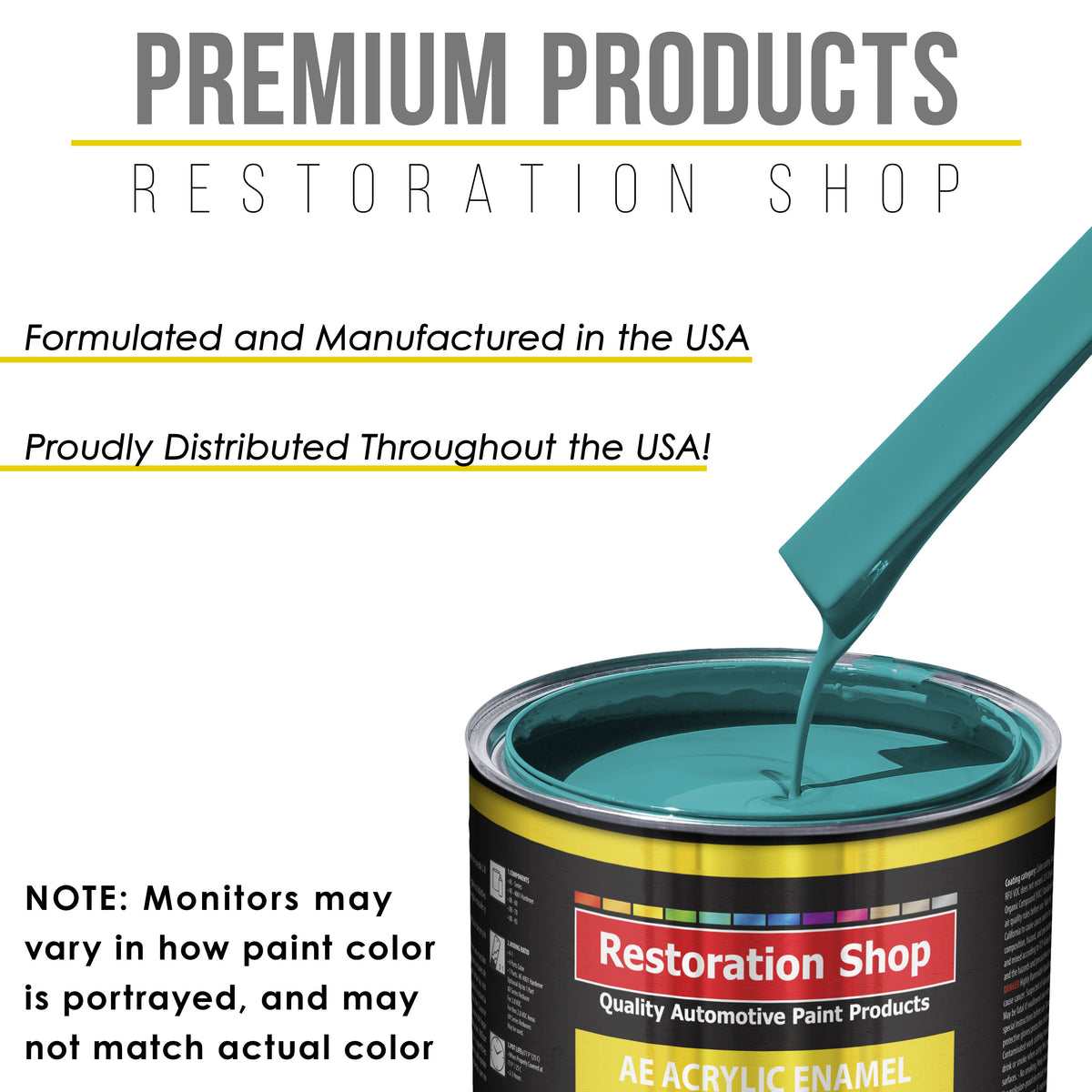 Bright Racing Aqua Acrylic Enamel Auto Paint (Complete Gallon Paint Kit) Professional Single Stage Automotive Car Truck Coating, 8:1 Mix Ratio 2.8 VOC