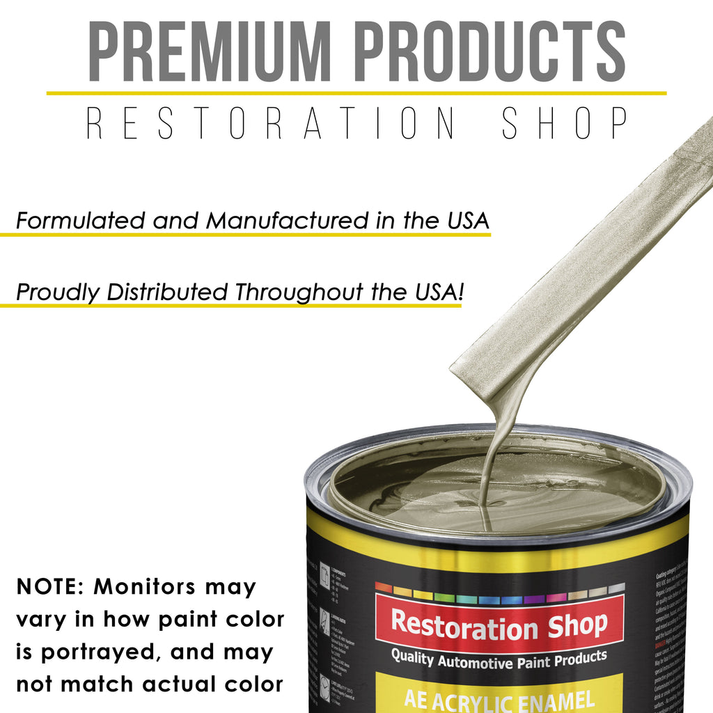 Champagne Gold Metallic Acrylic Enamel Auto Paint - Complete Quart Paint Kit - Pro Single Stage Automotive Car Truck Coating, 8:1 Mix Ratio 2.8 VOC