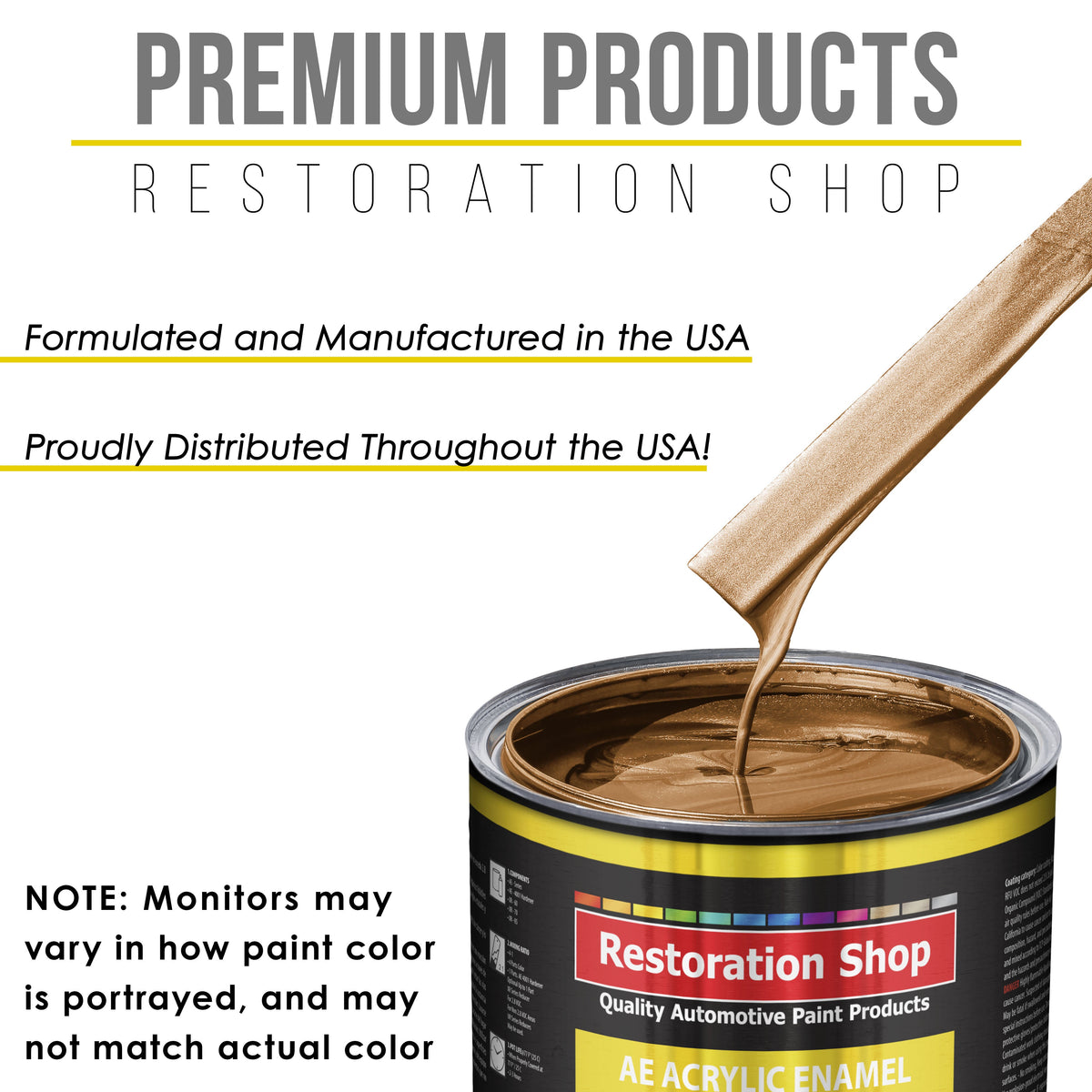 Ginger Metallic Acrylic Enamel Auto Paint - Complete Quart Paint Kit - Professional Single Stage Automotive Car Truck Coating, 8:1 Mix Ratio 2.8 VOC