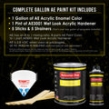Viper Blue Metallic Acrylic Enamel Auto Paint - Complete Gallon Paint Kit - Professional Single Stage Automotive Car Coating, 8:1 Mix Ratio 2.8 VOC