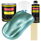 Silver Aqua Metallic Acrylic Enamel Auto Paint - Complete Gallon Paint Kit - Professional Single Stage Automotive Car Coating, 8:1 Mix Ratio 2.8 VOC