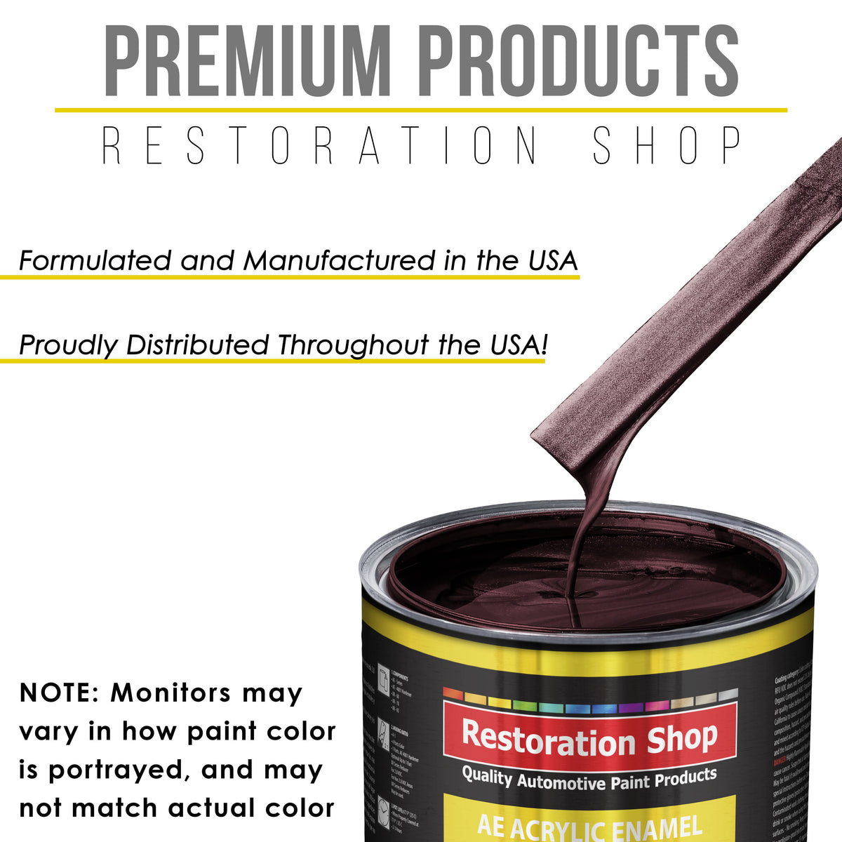 Molten Red Metallic Acrylic Enamel Auto Paint - Complete Quart Paint Kit - Professional Single Stage Automotive Car Coating, 8:1 Mix Ratio 2.8 VOC