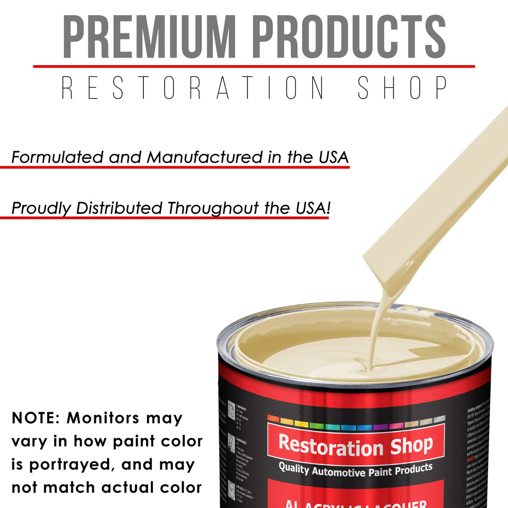 Wimbledon White - Acrylic Lacquer Auto Paint - Complete Gallon Paint Kit with Medium Thinner - Professional Automotive Car Truck Refinish Coating