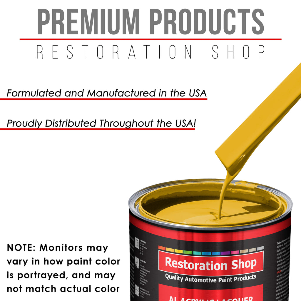 Canary Yellow - Acrylic Lacquer Auto Paint - Complete Gallon Paint Kit with Slow Dry Thinner - Professional Automotive Car Truck Refinish Coating
