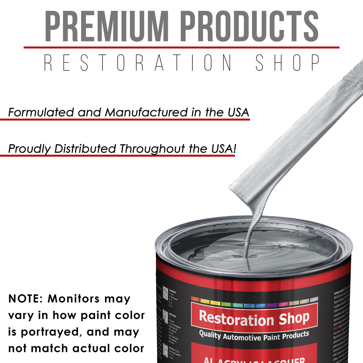 Silver Blue Metallic - Acrylic Lacquer Auto Paint - Complete Gallon Paint Kit with Medium Thinner - Pro Automotive Car Truck Guitar Refinish Coating