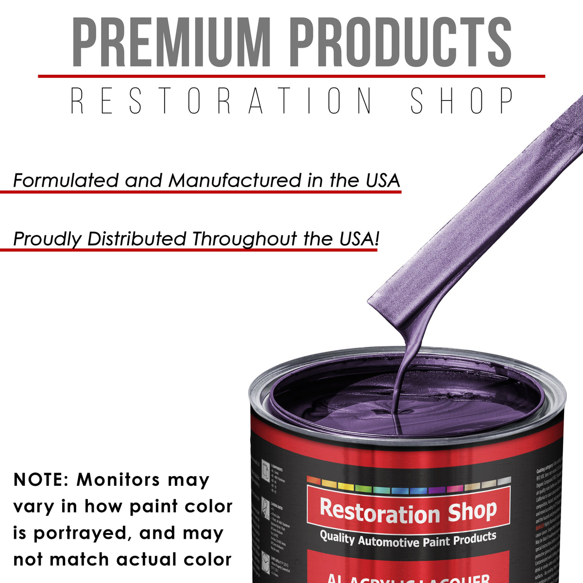 Plum Crazy Metallic - Acrylic Lacquer Auto Paint - Complete Gallon Paint Kit with Medium Thinner - Professional Automotive Car Truck Refinish Coating
