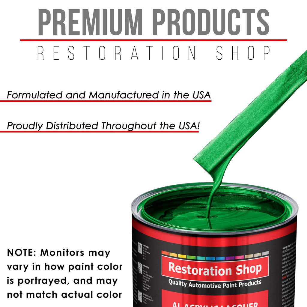 Firemist Green - Acrylic Lacquer Auto Paint - Complete Gallon Paint Kit with Slow Dry Thinner - Professional Automotive Car Truck Refinish Coating