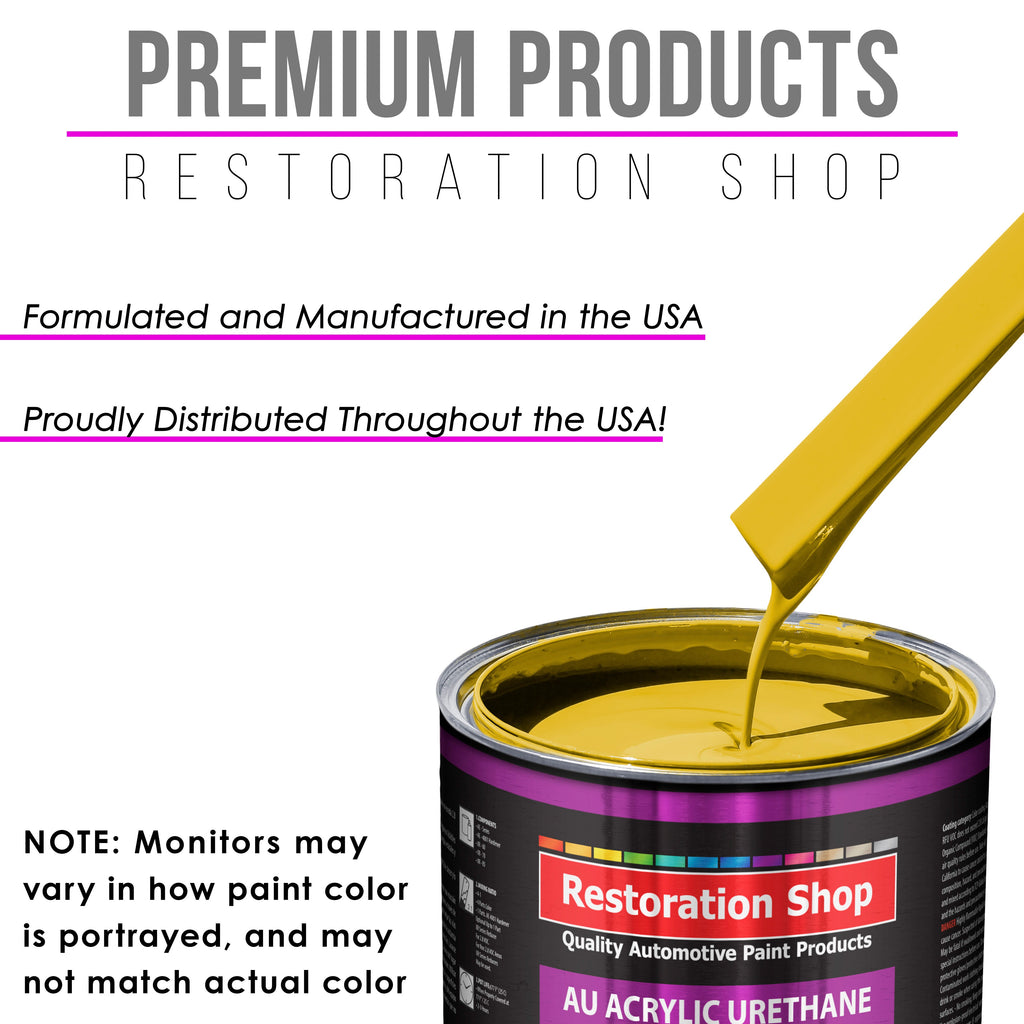 Daytona Yellow Acrylic Urethane Auto Paint - Complete Gallon Paint Kit - Professional Single Stage Automotive Car Truck Coating, 4:1 Mix Ratio 2.8 VOC