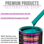 Deep Aqua Acrylic Urethane Auto Paint - Complete Gallon Paint Kit - Professional Single Stage Gloss Automotive Car Truck Coating 4:1 Mix Ratio 2.8 VOC