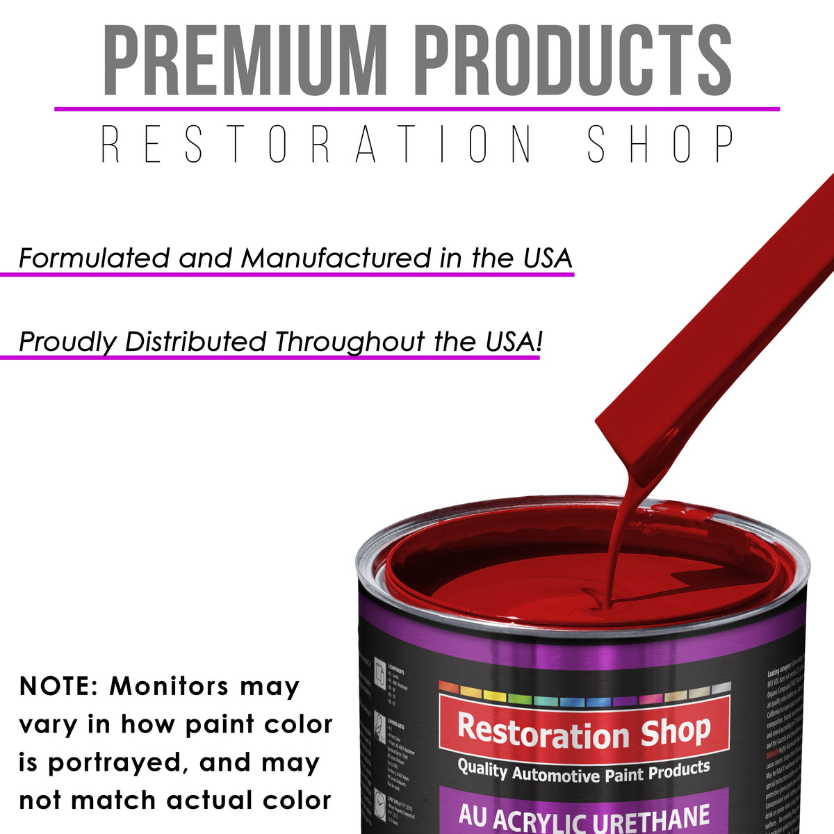 Torch Red Acrylic Urethane Auto Paint - Complete Gallon Paint Kit - Professional Single Stage Gloss Automotive Car Truck Coating 4:1 Mix Ratio 2.8 VOC