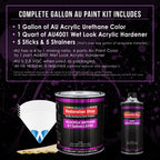Sunset Orange Acrylic Urethane Auto Paint - Complete Gallon Paint Kit - Professional Single Stage Automotive Car Truck Coating, 4:1 Mix Ratio 2.8 VOC