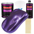Plum Crazy Metallic Acrylic Urethane Auto Paint - Complete Gallon Paint Kit - Professional Single Stage Automotive Car Coating, 4:1 Mix Ratio 2.8 VOC