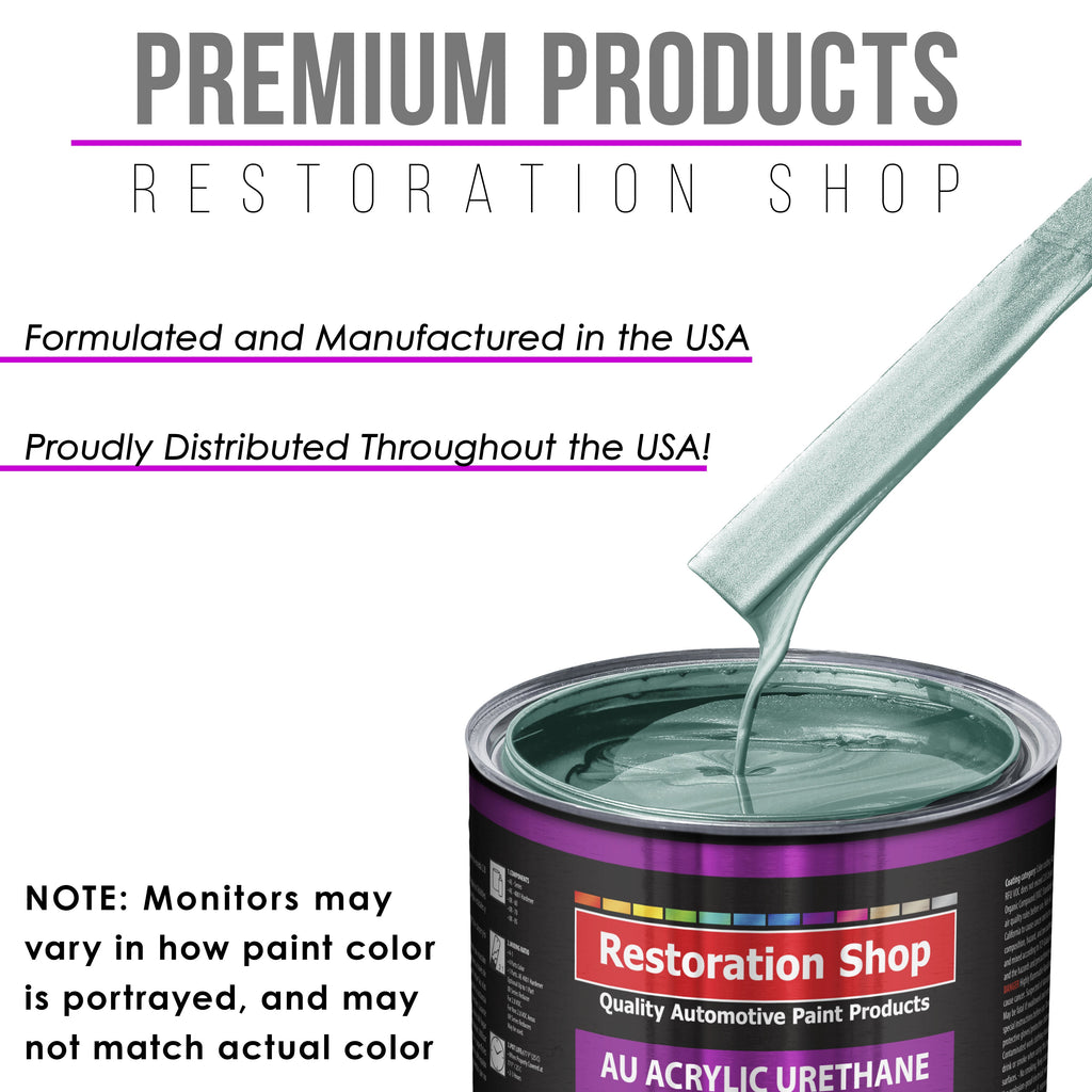 Silver Aqua Metallic Acrylic Urethane Auto Paint - Complete Gallon Paint Kit - Professional Single Stage Automotive Car Coating, 4:1 Mix Ratio 2.8 VOC
