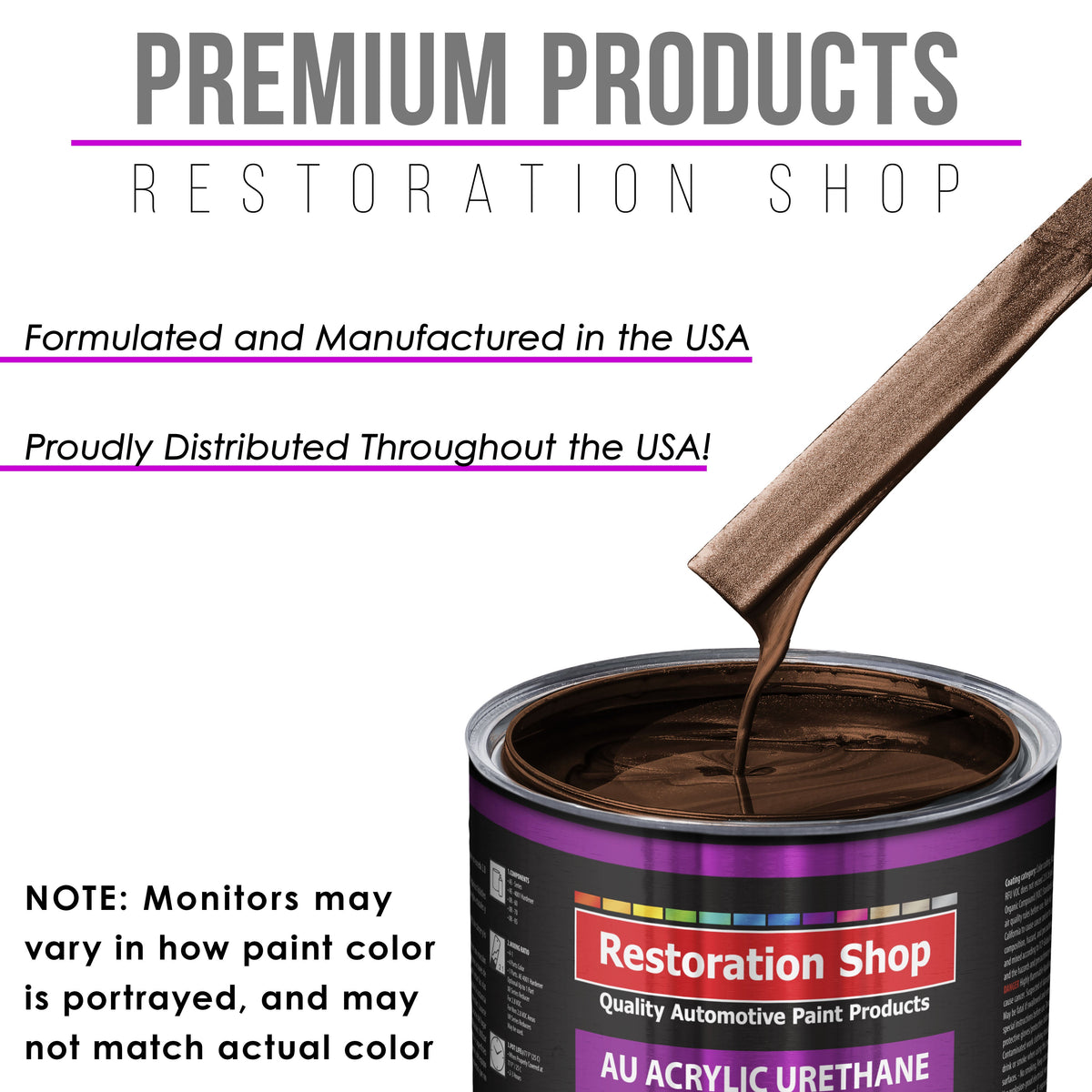 Whole Earth Brown Firemist Acrylic Urethane Auto Paint (Complete Gallon Paint Kit) Pro Single Stage Automotive Car Truck Coating 4:1 Mix Ratio 2.8 VOC