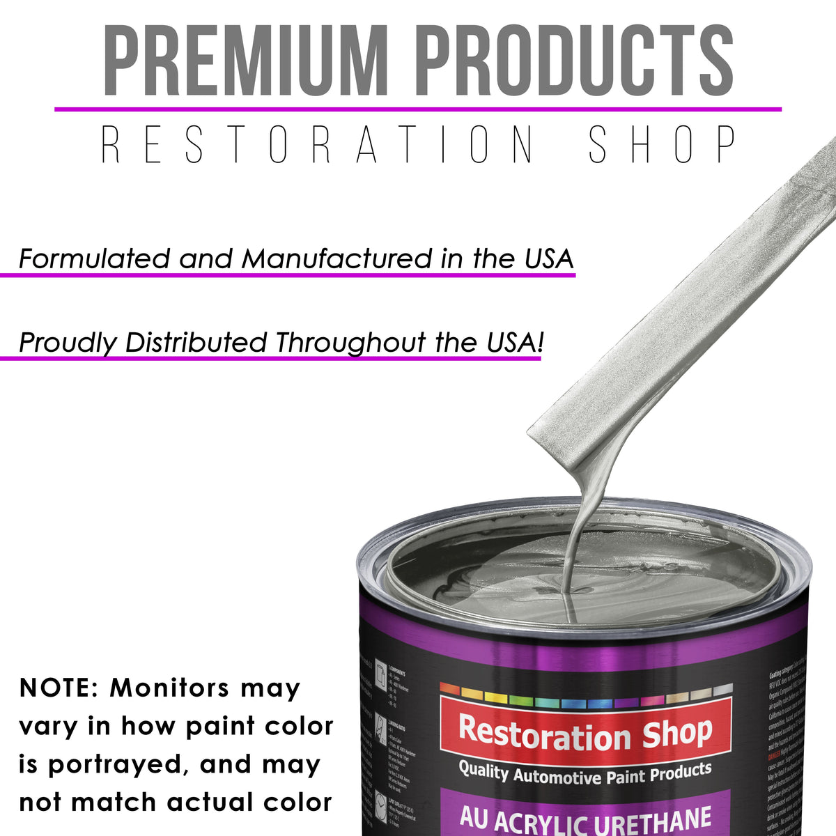 Brilliant Silver Firemist Acrylic Urethane Auto Paint (Complete Gallon Paint Kit) Pro Single Stage Automotive Car Truck Coating, 4:1 Mix Ratio 2.8 VOC