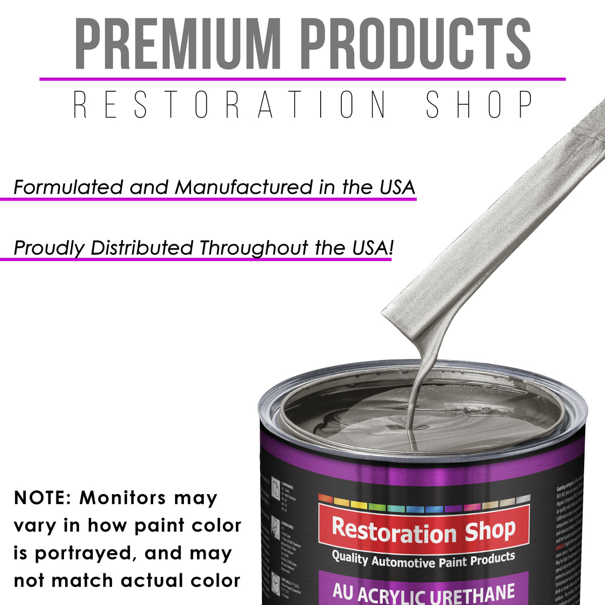 Firemist Pewter Silver Acrylic Urethane Auto Paint (Complete Gallon Paint Kit) Professional Single Stage Automotive Car Coating, 4:1 Mix Ratio 2.8 VOC