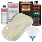 Grand Prix White Urethane Basecoat with European Clearcoat Auto Paint - Complete Quart Paint Color Kit - Automotive Refinish Coating