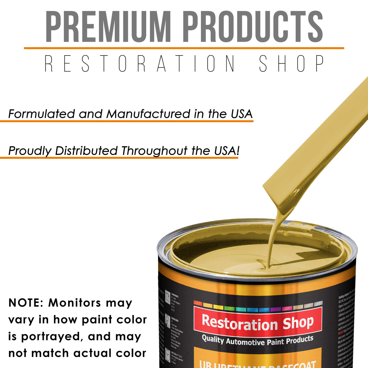 Springtime Yellow - Urethane Basecoat with Clearcoat Auto Paint - Complete Slow Gallon Paint Kit - Professional Gloss Automotive Car Truck Coating
