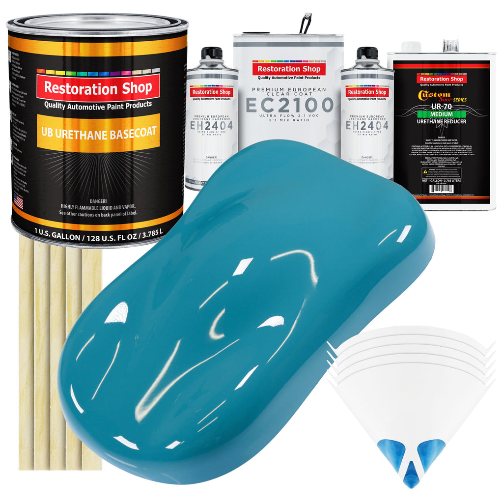 Petty Blue Urethane Basecoat with European Clearcoat Auto Paint - Complete Gallon Paint Color Kit - Automotive Refinish Coating