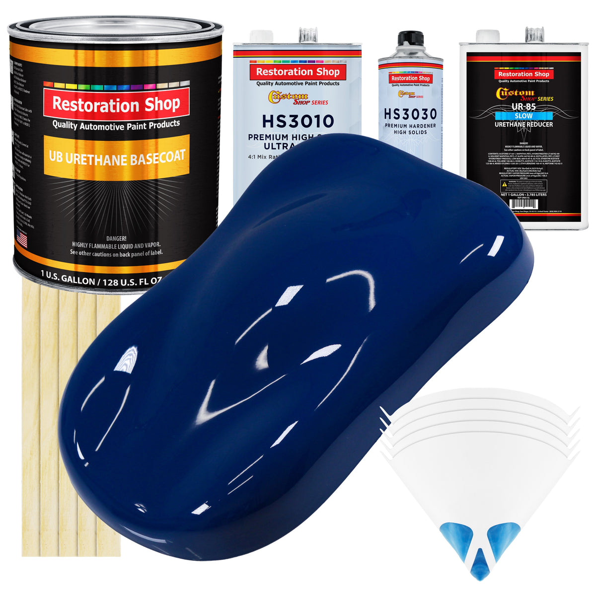 Marine Blue - Urethane Basecoat with Premium Clearcoat Auto Paint - Complete Slow Gallon Paint Kit - Professional High Gloss Automotive Coating