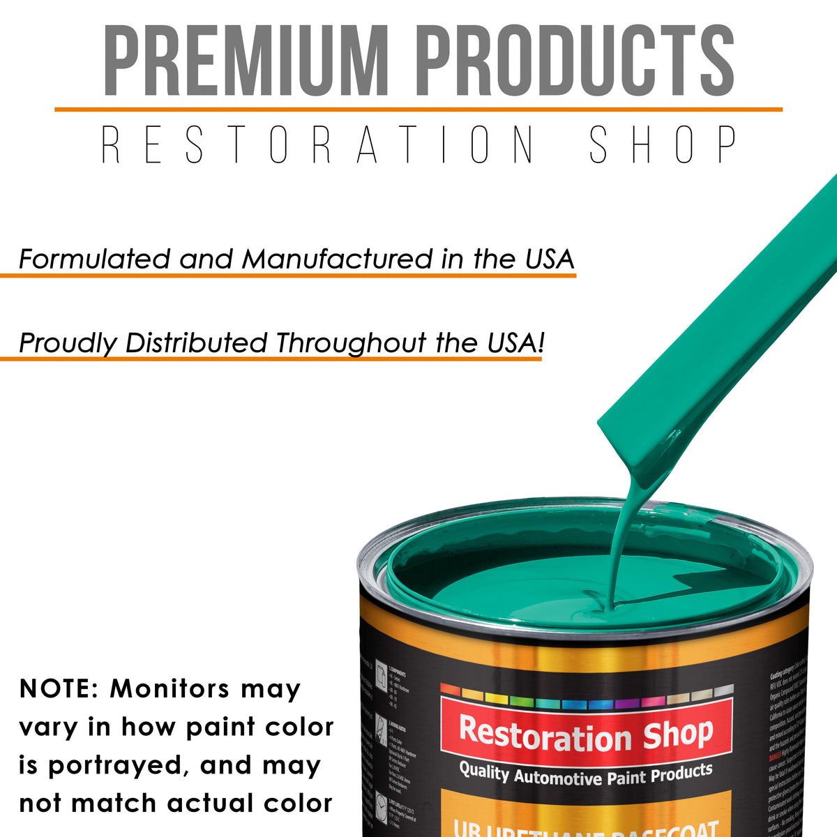 Tropical Turquoise - Urethane Basecoat with Clearcoat Auto Paint - Complete Medium Quart Paint Kit - Professional Gloss Automotive Car Truck Coating